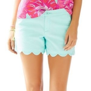 Lily Pulitzer Mint Green Scallop Khaki Short Sz 0